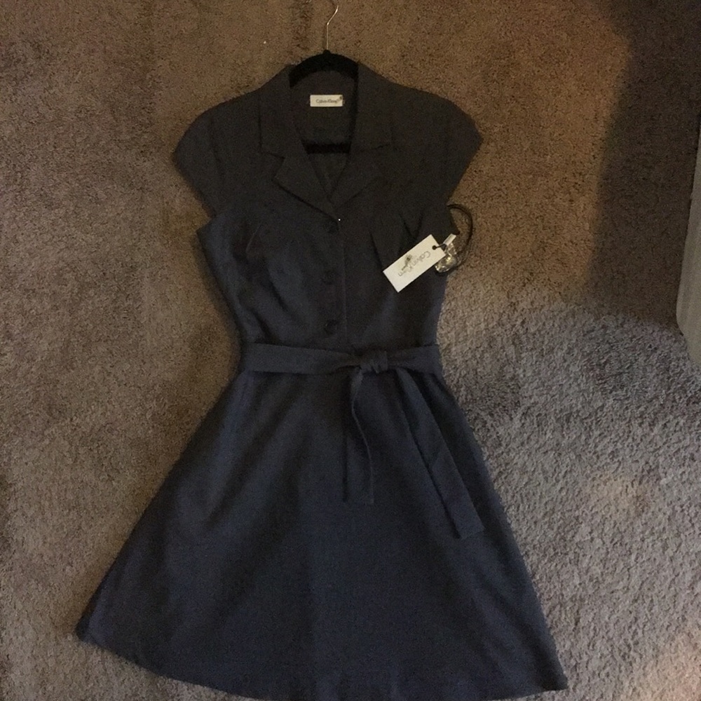 CALVIN KLEIN work gray dress